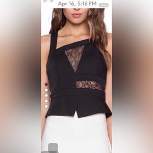 BCBGMaxAzria Black Dress with Lace Accents